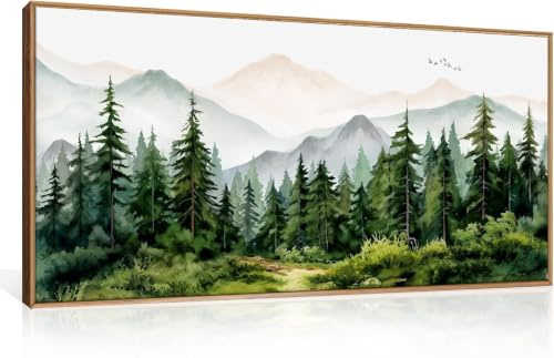 TOARTi Aquarell Grüne Bilder 39x59cm Boho Deko Poster Wohnzimmer Wandbilder Natürliche Landschaft Bild Aesthetic Leinwand Wanddeko Kunstdruck Schlafzimmer Badezimmer Büro Esszimmer