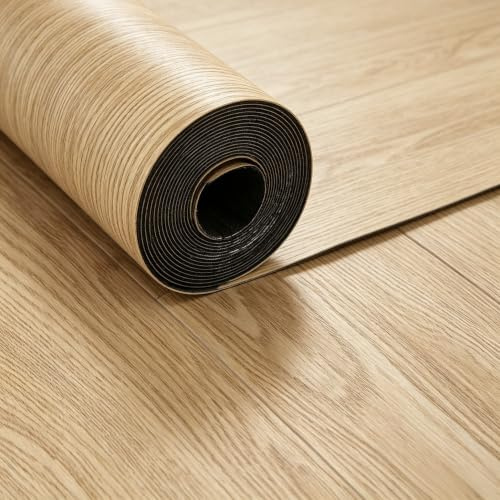 Warmiehomy Self-Adhesive PVC Vinyl Flooring Roll Floor Tiles, 60 x 300CM | Yellow Oak, Easy to Cut Floor Covering, Wear & Water Resistant for Campervan Caravan Motorhome Wall & Floor Use