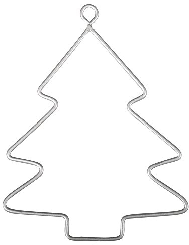 Rayher Arbre en fil de fer sapin de noël artificiel 6x7,5cm sct. 3 pcs, 24089000, Blanc
