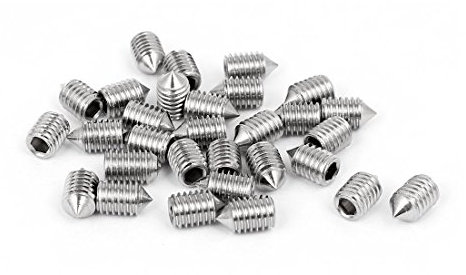 sourcing map Vis Pointeau Conique pour Poignée de Porte Vis Sans Tête Hexagonale M5x8mm Acier inox 304 30pcs