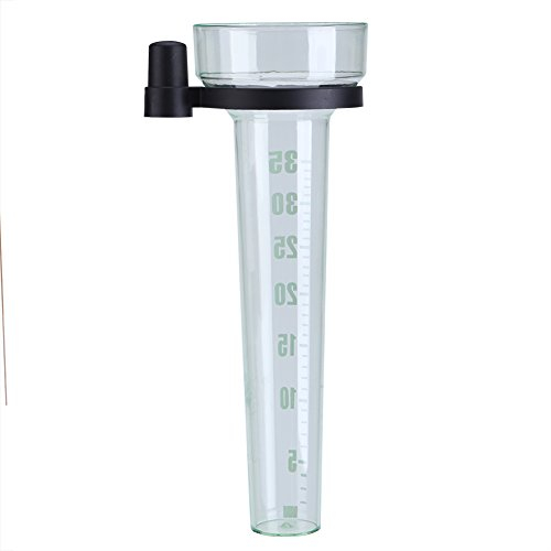Zerodis Professionelle Regenmesser Niederschlagsmesser für Outdoor Garten Hof Kunststoff mit Halter 35mm Kapazität Kunststoff Regenmesser Rohr Genaue Messung