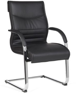 KADIMA DESIGN Freischwinger Sangro Visitor Kunstleder Besucherstuhl Armlehnen Schwarz