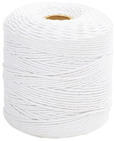 Handi Stitch Makramee Garn Weiß Baumwollkordel Natur – 2,5mm x 240m Weiße Kordel – Makramee Schnur Baumwolle Macrame Cord für Pflanzen, Makramee Schnullerkette, Basteln, Stricken, Hochzeit, Deko, DIY