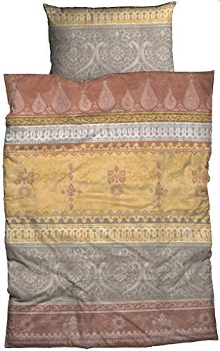 sister s. Biber Bettwäsche Indi 200 cm x 200 cm braun-currygelb