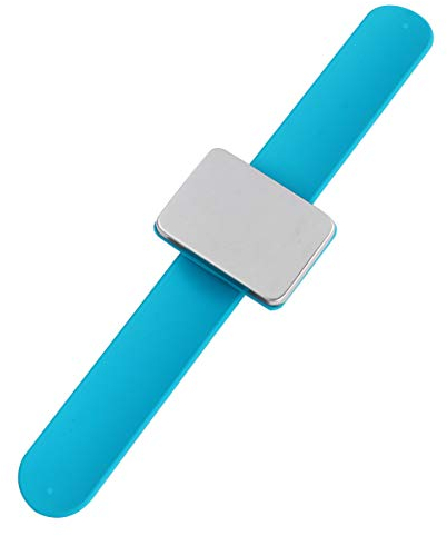 Exceart Magnetisches Nadelkissen Silikon Slap Armband Haarclip Bobby Pin Nähnadeln Halter Organizer für Handwerk Nähen Friseur Orange 24x5.5x1cm grün