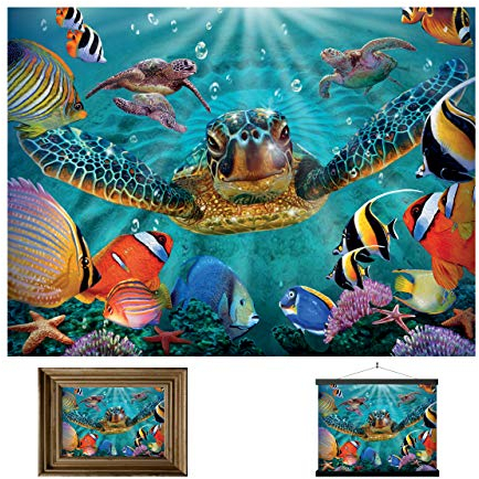 3D LiveLife Linsenförmige Wandkunst Drucke - Kleine Blasen von Deluxebase. Ungerahmtes 3D Schildkröte Poster. Perfekter Wandfüller. Original kunstwerk lizenziert von bekannt künstler, Steve Sundram