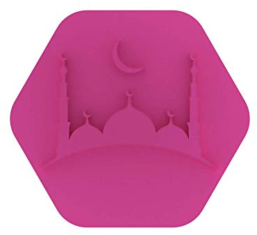 LissieLou Tampon à biscuits en forme de croissant de lune et de mosquée pour le Ramadan Rose clair