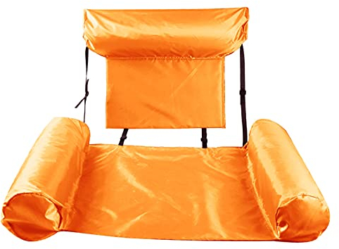 ZXQZ Aufblasbares Pool Schwimmt, Faltbare Wasserhängematte, Sommer Schwimmer Party Kinder Erwachsene Schwimmer Bett Sitz, für Schwimmbäder Whirlpool Strand (Color : Orange)
