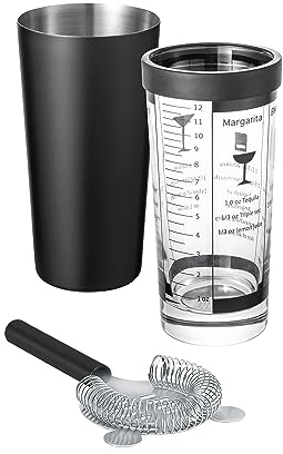 blomus -LOUNGE- Boston-Shaker Set, exakte Dosierung durch verschiedene Maßangaben auf dem Becher, inkl. Barsieb, 500ml, Farbe Black (64291)