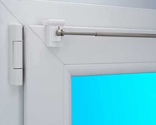 Gardinenstange Vaganz ausziebar inkl. Fensterhaken/Befestigung für einen Klemmbereich von 10-27 mm (60-80 cm ausziehbar, nickel matt)