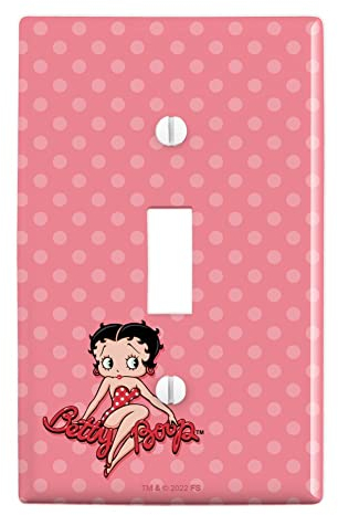GRAPHICS & MORE Betty Boop Pink Polka Dots Kunststoff Wanddekoration Kippschalter Platte Abdeckung
