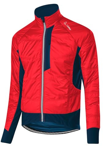Löffler Herren BIKE ISO-JACKET HOTBOND® PL60 / Fahrradjacke/winddicht (DE/NL/SE/PL, Numerisch, 48, Regular, Regular, RED/DEEP WATER)