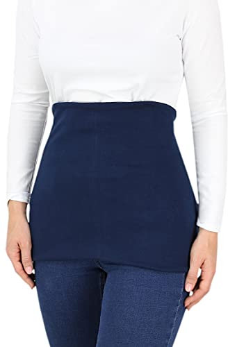 Alkato Damen Elastischer Nierenwärmer Shirtverlängerung Rückenwärmer Einfarbig, Farbe: Dunkelblau, Größe: L