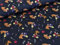 Baumwolljersey Pferdeglück mit Blumen auf Dunkelblau Stoff Meterware Jersey