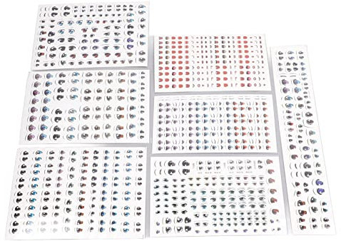 Syrisora Pegatinas Ojos Pegatinas 7 Hojas Muñeca Ojos Pegatinas Dibujos Animados Lindo Fácil de Usar Colores Brillantes Muñeca Ojos Paster para Rótula Muñeca DIY Arcilla Regalos para Niñas