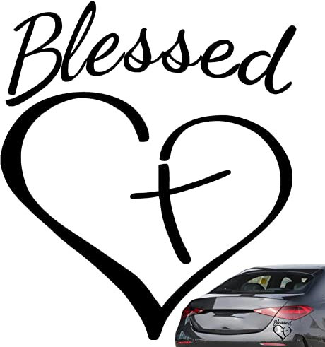 BAOK Liebeskreuz-Aufkleber, christlicher Aufkleber, Liebesherz, Auto-Aufkleber, aufwendige Kreuz-Herz-Aufkleber, hohle Dekoration für -Tablets, Wände