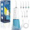SURFOU Munddusche Kabellos Mundduschen 230ML 3 Modi 7 Düsen, Mundduschen Reise Water Flosser IPX7 Wasserdicht USB Wiederaufladbar für Reisen & Hause