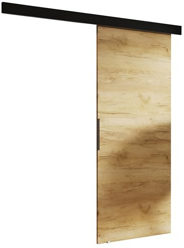 KIER FURNITURE Türen MALIBU 90 Moderne Schiebetüren - Wandschiebetür - Universal Links und Rechts - Metallschiebesystem - Robust, Haltbar - Stabil, Langlebig - Craft Eiche B96xH205xT1,6 cm