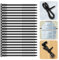 Silicone Cable Ties Cord Organizer, 7 Reusable Zip Ties, 20pcs Rubber Cable Ties Straps for Wire Management, Elastic Cable Organizer for Home Office Supplies Cord Ties(18cm, 20pcs, Black)
