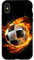 We Love Soccer iPhone X/XS Case mit brennendem Fußball-Design, Schutzhülle aus Polycarbonat und TPU, Robuster Schutz