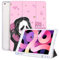 Vozehui Hülle für iPad 10.2 Zoll 9/8/7 Generation mit Bleistifthalter, Auto Sleep/Wake - Cartoon Geist Gruseliges Gesicht Design für Frauen Männer Mädchen Jungen, 2021/2020/2019, Rosa