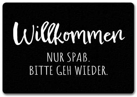 Hau ab Fußmatte in 35x50 cm ohne Rand Willkommen Nur Spaß. Bitte GEH Wieder. Sarkastisch Humorvoll - Christkind Weihnachtsbaum Spaßgarant