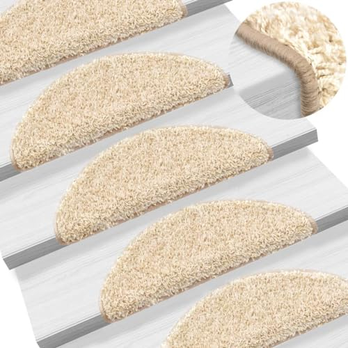 Stufenmatten Teppich Stufenmatten 15 Stück Creme 56x17x3cm Haus & Garten