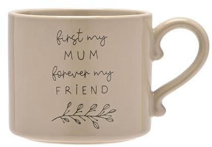 Widdop Moments Stoneware Ceramic Mum Mug - Mum Forever Friend Mug - Fawn Colour - Coffee Mug Tea Hot Drinks - Approx 350ml - Gift for Mum Birthday Mother's Day Present