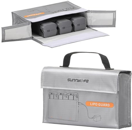 Tineer Universelle Batterie-Sicherheitstasche Feuerfeste Lipo-Schutztasche Kompatibel mit den meisten DJI Mavic/Mini/Air/Avatar/FPV/Holystone Drone Zubehör