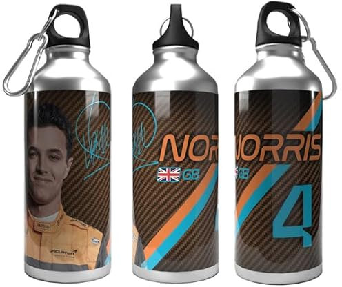 Lando Trinkflasche Norris 2 Deckel Aluminium 750ml Silber