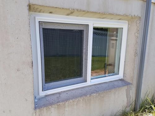 Finestre finestra scorrevoli Finestra Scorrevole Orizzontale Per Transazioni, Finestre Per Pollai Con Serratura E Zanzariere, Piccola Grande Finestra Sostitutiva Per Capannoni, Seminterrato(White,WxH