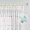 MYSKY HOME Gardinen mit Kräuselband Vorhang Kurz Voile Vorhänge Kinderzimmer Modern für Gardine Regenbogen Sticken Halbtransparent Schiebevorhang Wohnzimmer 2er Set, Farbig, H 145 x B 140 cm