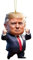 Weihnachts-Donald-Ornamente 2024, 2D-Weihnachtsbaumschmuck zum Aufhängen, macht Amerika wieder großartig, patriotischer Donald-Kampf-Ornament, Auto-Hängedekoration für Donald-Fans (Stil E)