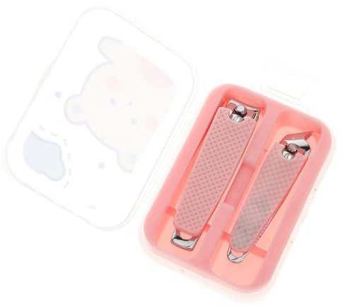 minkissy 2pcs Pink Silicone Cover Nail Clippers Nail Nipper Set for Hands Feet Manicure Accessories Trimmer Slip Handle
