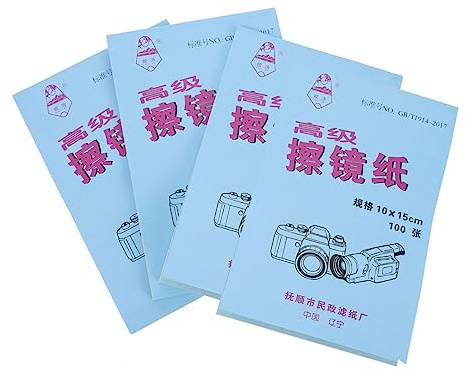 Didiseaon Professional Lens Cleaning Paper 100 Sheets 10x15cm Microscope Cleaning Paper Portable Dust-free Wipes for Optical Lenses Lab Use, 4 Packs