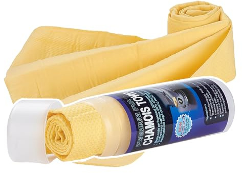 Alvorox 1PCS Peau de Chamois 65x42cm Chiffon en Cuir de Chamois pour fenêtres Voiture, Chiffon de séchage, Non Pelucheux sans Rayures pour Polissage Dépoussiérage Séchage