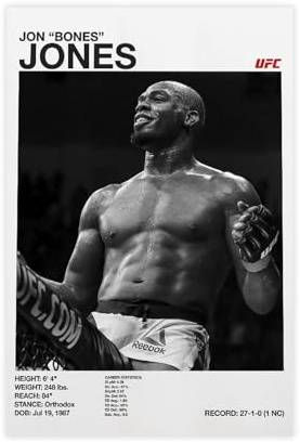 hsqxidhz Jon Jones UFC Poster auf Leinwand, Schlafzimmer, Dekoration, Landschaft, Büro, Raumdekoration, Geschenk, 30 x 45 cm