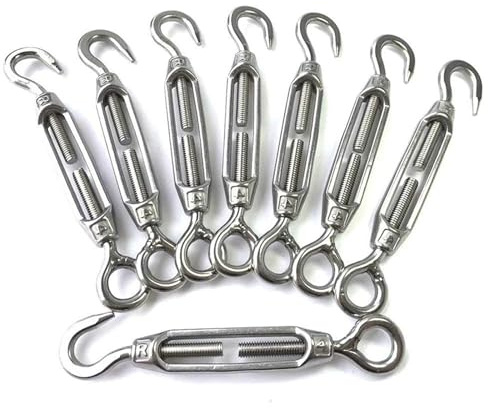 8 STÜCKE Edelstahl M4 Haken & Auge Spannschloss Sonnensegel Hardware Licht Duty Drahtseil Spannung Für Spanner Seilsystem