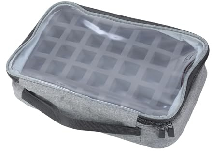 Transparent Top Cosmetic Pouches with Detachable Foam Padding 35 Bottle Spacious Capacity Portable Nails Polish Holder Removable Foam Insert Nail Polished Bag