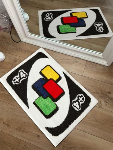 Générique Teppich in Kartenform, ästhetisch, Retro, rutschfest, modern, waschbar, abstrakt, niedlich, einzigartig, für Badezimmer, Schlafzimmer, Eingangsbereich und Innenbereich, lustiges Geschenk für