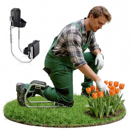 Eirolace Tabouret À Genoux pour Jardinage,Siège De Jardin Et Agenouilloir | Réglable 45 À 62cm,Acier Inoxydable,pour Personnes De Différentes Tailles,Genouillère Portable pour Jardin