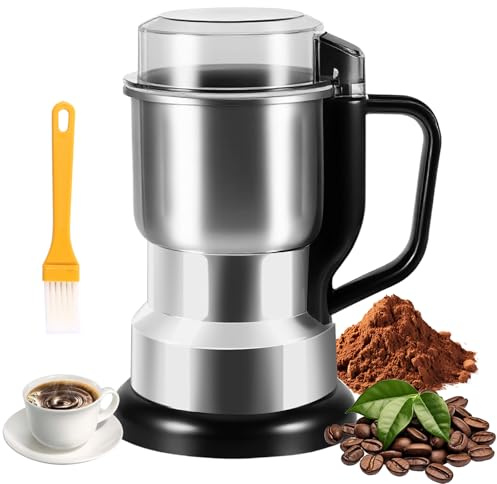Viitech 500ml Moulin à Grains Multifonctionnel, 300W Moulin à épices en acier inoxydable, moulin à café ultra-fin, moulin à épices électrique pour produits secs céréales épices herbes et café