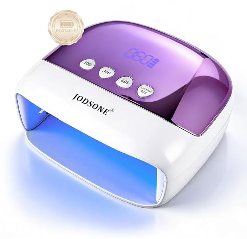 JODSONE Lampada LED per Unghie Ricaricabile Portatile con 4 Timer, Schermo LCD e Sensore Automatico, Asciugatrice per Unghie per Salone e Uso Domestico