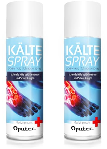 2 x 400ml Oputec Kältespray Eisspray Sport: Erste-Hilfe-Spray bei Sportverletzungen, Schmerzen und Schwellungen (Klassisch) - Medizinisches Kühlspray für jedes Erste-Hilfe-Set
