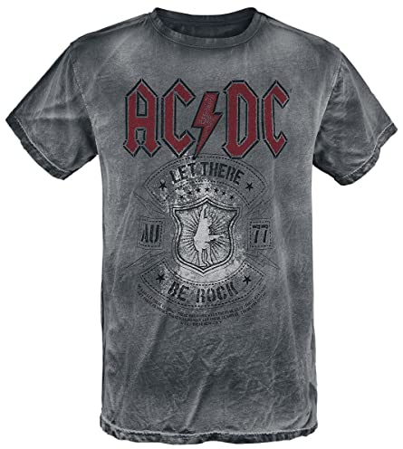 AC/DC Let There be Rock Männer T-Shirt grau M 100% Baumwolle Band-Merch, Bands