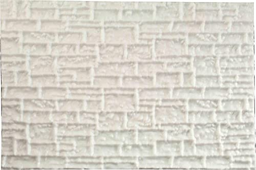 FPC Sugarcraft Stone Wall - Molde de silicona rectangular, apto para alimentos, goma de silicona curada con platino, blanco, 180 mm x 120 mm, 1 unidad, molde para pasta de azúcar, resina, fimo, cera,
