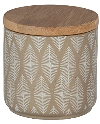 WENKO Universaldose Tupian Beige Keramik - Kosmetikdose, Wattedose, Keramik, 10 x 10.5 x 10 cm, Beige, 10.5 x 10 x 10 cm