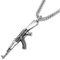 Schmuck-Checker Kalaschnikow AK-47 Anhänger aus Edelstahl mit 60cm Halskette Silber Maschinengewehr Sturmgewehr Kette Männer Herren Schmuck