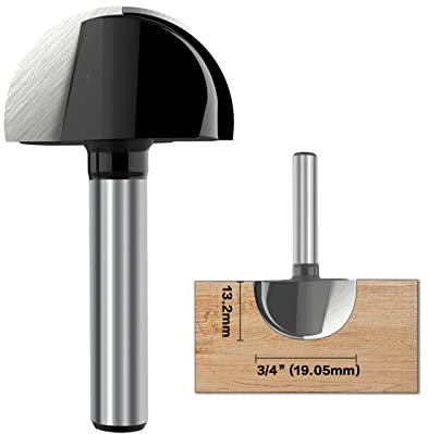 1/4 Inch Shank Cove Core Box Router Bit 3/4 Inch Cutter Diameter Woodworking Cutting Tool (Red)