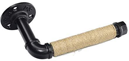 Y-Nut Rustic Industrial Pipe Wall Mounted Toilet Paper Holder with Screw Kit, Heavy Duty Steampunk Toilet Paper Dispenser